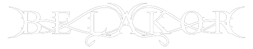 Band Logo Be'Lakor - white font-colour, transparent background