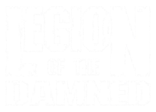 Band logo Legion Of The Damned - white-filled version - transparent background 
