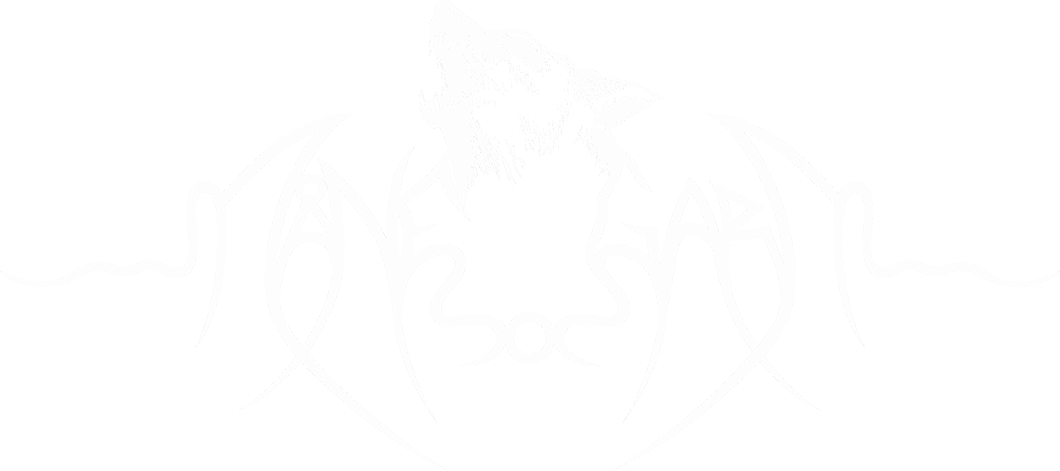 Band logo Manegarm - white font-colour - transparent background